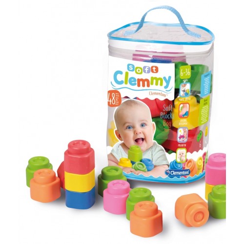 Играчка - 48 меки коцки во торба | Clementoni | 6-36 месеци