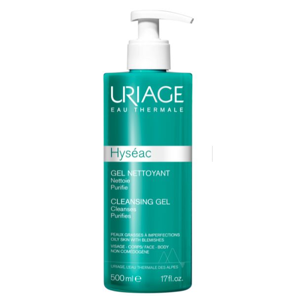 Дерматолошки гел за чистење на лицето| Uriage | Hyseac | 500ml