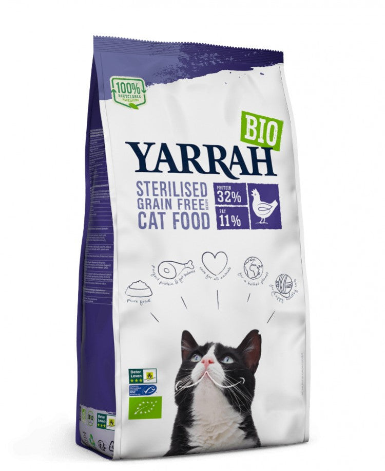 Органска сува храна без житарки за стерилизирани мачки | Yarrah | 2 kg