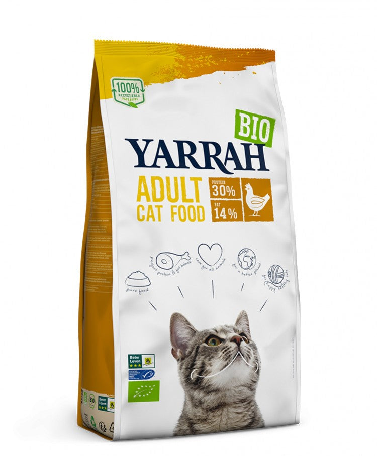 Органска сува храна за мачки од пилешко месо | Yarrah | 800 gr