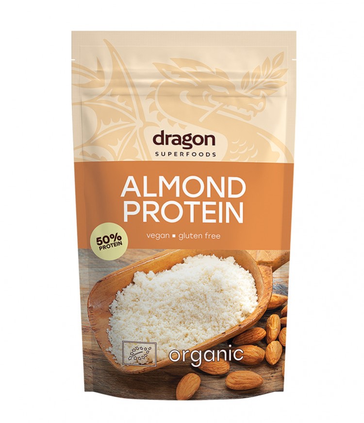 Органски безглутенски 50% протеин од бадем | Dragon Superfoods | 200 gr