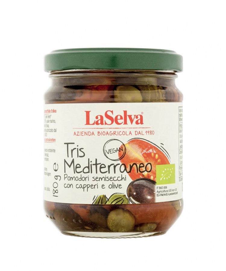 Органски полусушени домати, суви маслинки и каперси | La Selva | 180 gr