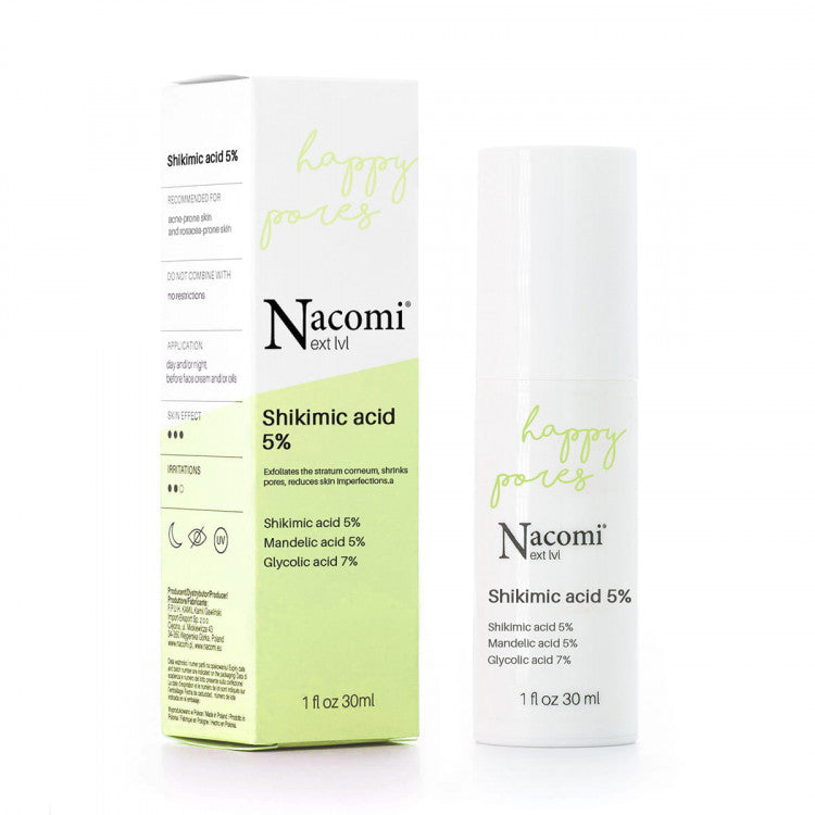 Серум за лице со акни | Nacomi | Next Level Serum With 5% Shikimic Acid  | 30 ml
