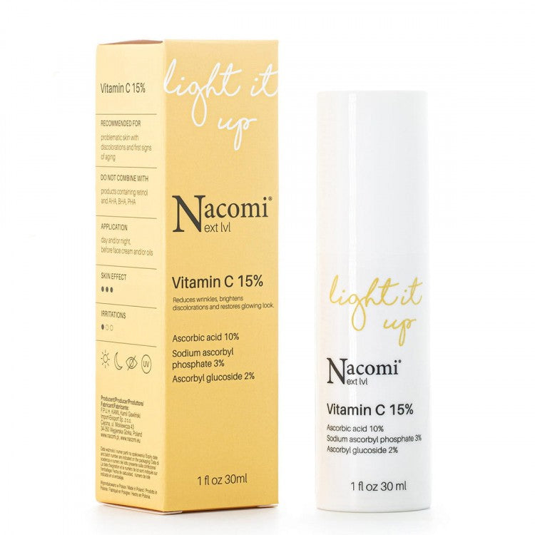 Серум за лице со витамин Ц | Nacomi | Vitamin C 15% |  30 ml