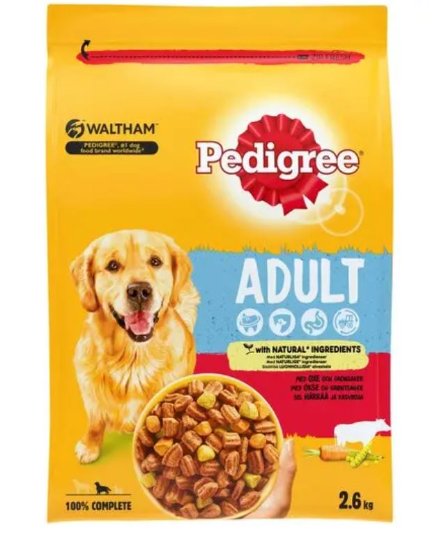 Сува храна за возрасно куче со вкус на говедско | Pedigree | 2.6 kg