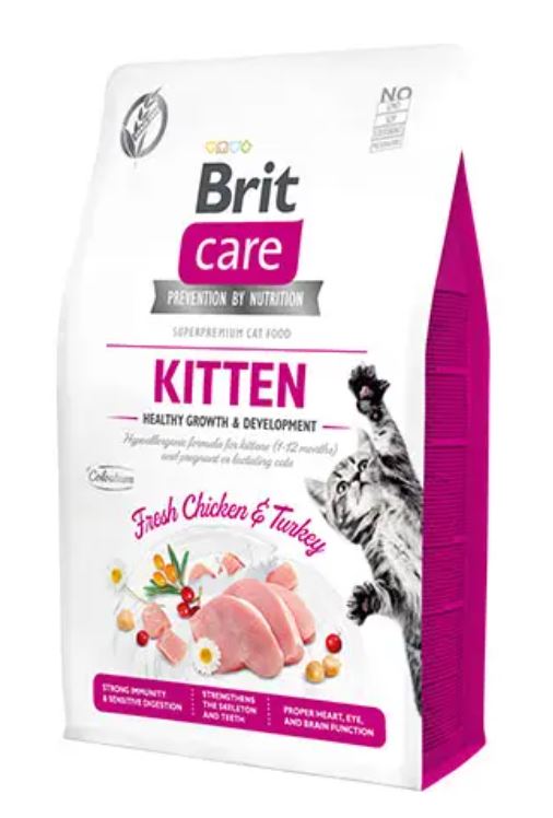 Сува храна за мало маче до 12 месеци со вкус на пилешко и мисирка | Brit | 7 kg