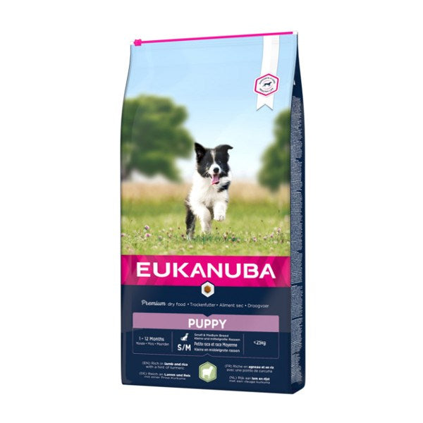 Храна за кучиња со месо од јагне и ориз | Eukanuba | Puppy Small & Medium