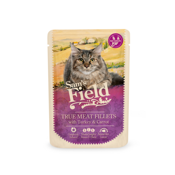 Храна за мачки | Sam's Field | Cat Pouch Turkey & Carrot