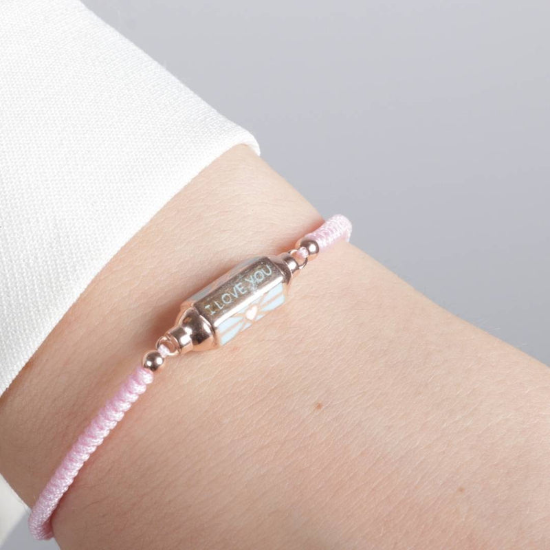 Сребрена нараквица на врзување | Dunipa | BR1014 | Розова боја