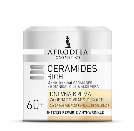 Дневна крема за лице, врат и деколте - Ceramides Rich | Afrodita | 50 ml
