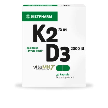 Додаток во исхрана | Dietpharm | Vitamin K2+D3 | 30 капсули