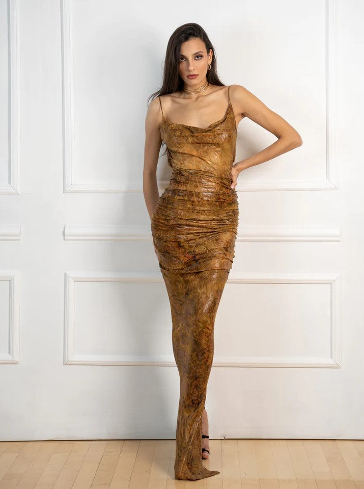 Долг фустан - Animal print | Bransoa