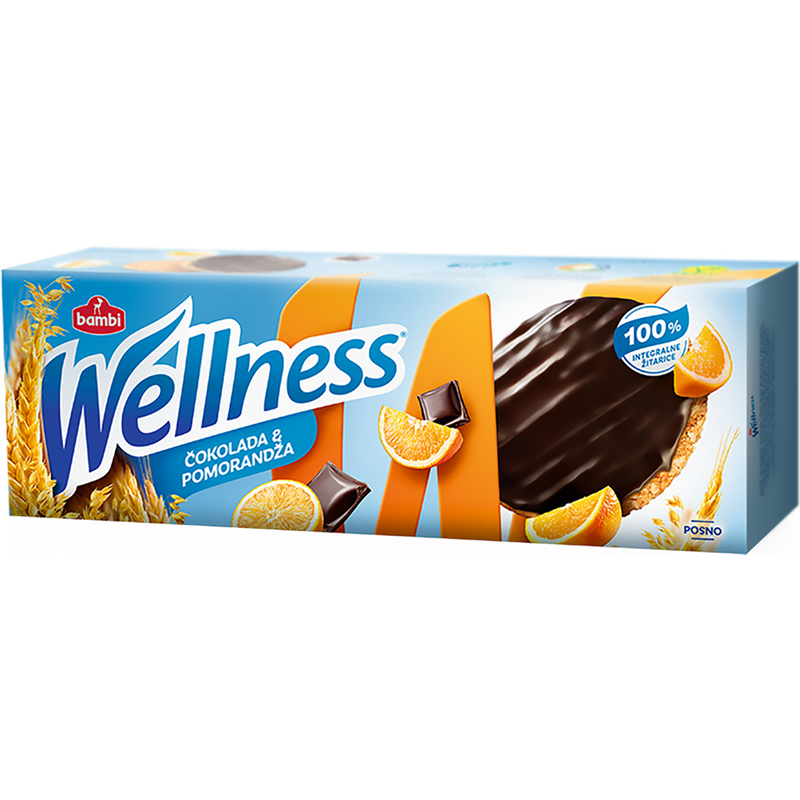 Интегрален кекс со прелив од чоколадо и портокал | Wellness | 205g
