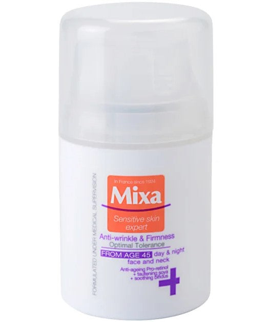 Крема за лице против брчки | Mixa | 45+ год | 50ml
