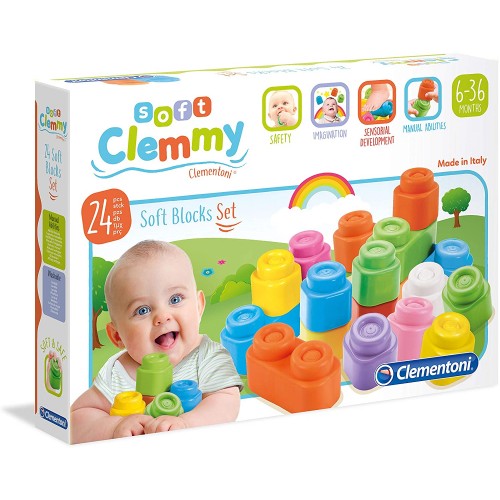 Меки коцки во кутија | Clementoni | 6-36 месеци