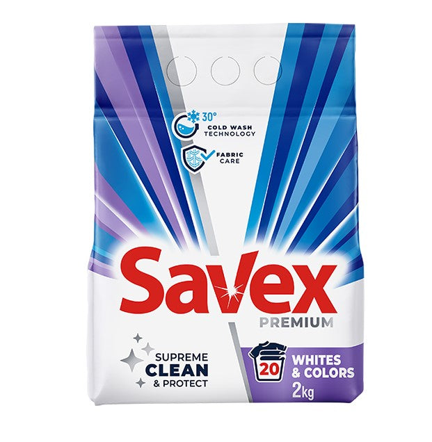 Прашок за перење алишта | Savex | Whites & Colors | 2kg
