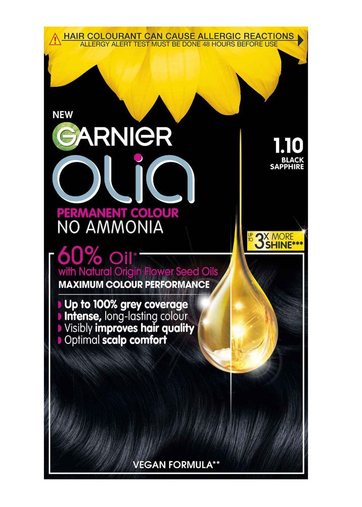 Фарба за коса - Olia | Garnier | 1.10 Black Sapphire (Midnight Collection)