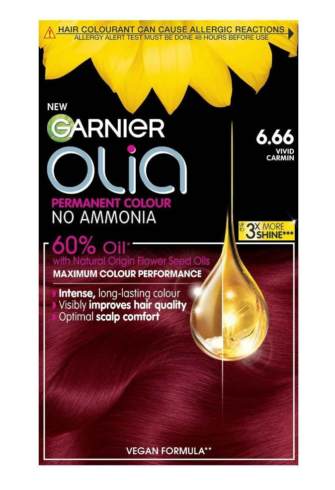 Фарба за коса - Olia | Garnier | 6.66 Vivid Carmin