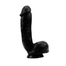 Црно дилдо со тестиси | 22cm
