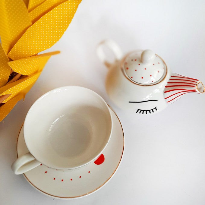 Дводелен порцелански чајник | Mrs Potts | Тиноски