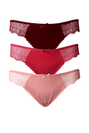 Мини гаќички со чипка и панделка | Merry Secret's | 3 во пакување - три бои