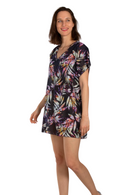 Туника | Aker | Принт со листови | Црна