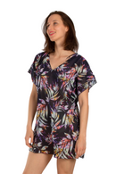 Туника | Aker | Принт со листови | Црна