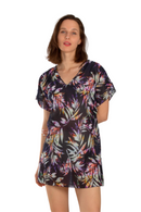 Туника | Aker | Принт со листови | Црна