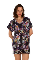 Туника | Aker | Принт со листови | Црна