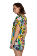 Туника | Aker | Жолта со цветен принт