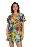 Туника | Aker | Жолта со цветен принт