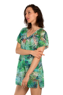 Туника | Aker | Принт со листови | Зелена