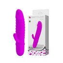 Виолетов силиконски вибратор со стимулатор за клиторис