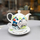 Дводелен порцелански чајник | Follow Your Dream | Тиноски