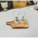 Мини сет за ракија | Дрвена даска со две чаши | Тиноски