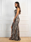 Долг фустан - Животински принт | Bransoa