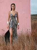 Долг фустан - Животински принт | Bransoa