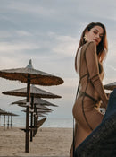 Долг фустан за плажа - маслинест | Bransoa