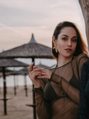 Долг фустан за плажа - маслинест | Bransoa