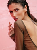 Долг фустан за плажа - маслинест | Bransoa