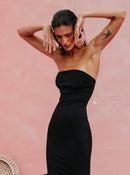 Долг фустан - црн | Bransoa