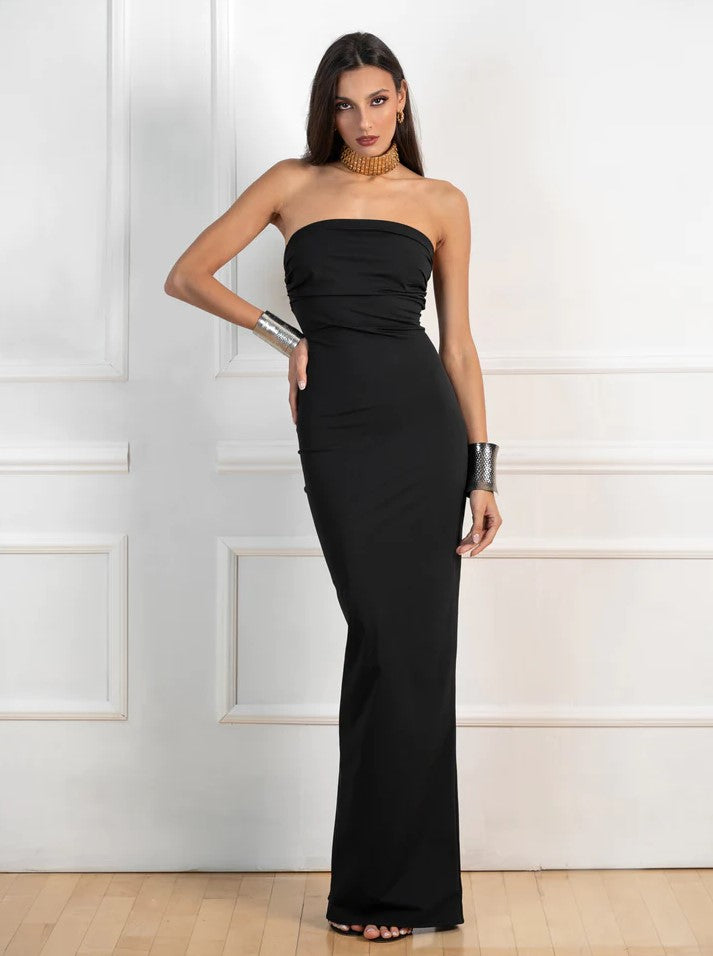 Долг фустан - црн | Bransoa