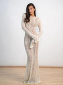 Долг фустан за плажа - крем | Bransoa