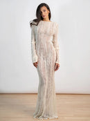 Долг фустан за плажа - крем | Bransoa