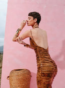 Долг фустан - Animal print | Bransoa