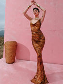 Долг фустан - Animal print | Bransoa