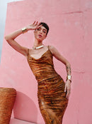 Долг фустан - Animal print | Bransoa