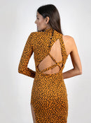 Долг фустан - Кафеав принт | Bransoa