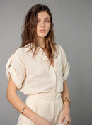 Кошула на кратки ракави - беж | Bransoa