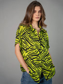 Зелена принт кошула | Bransoa